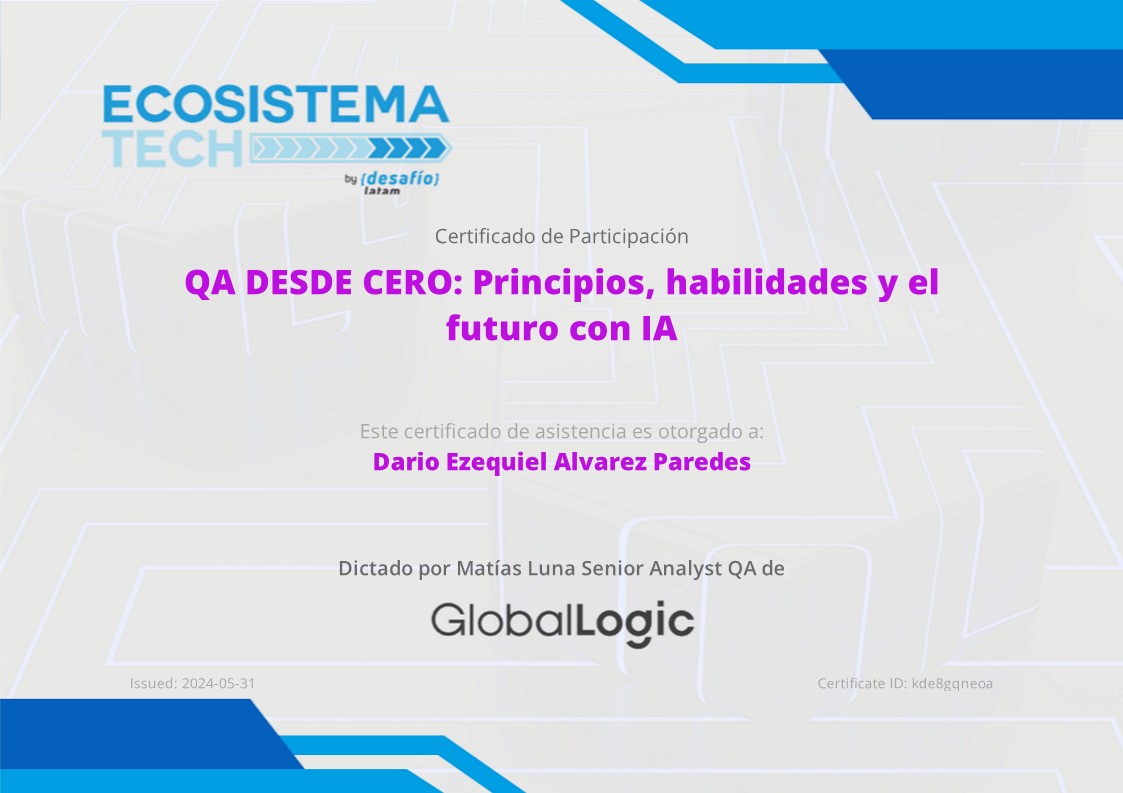 QA DESDE CERO: Principio y habilidades y el futuro con IA - Desafío Latam